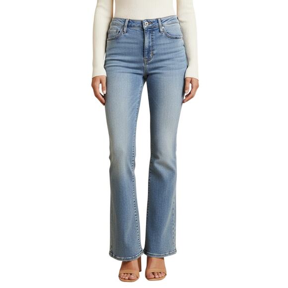 Black Orchid Mia Blue Denim Mid Rise Skinny Flare Jeans NWT Size 25 - Picture 1 of 9